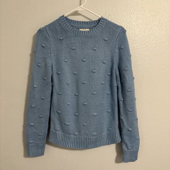 Lucky Brand Blue Bobble Knit Sweater Women’s S Textured Pullover Crew Neck Y2K - Picture 6 of 8